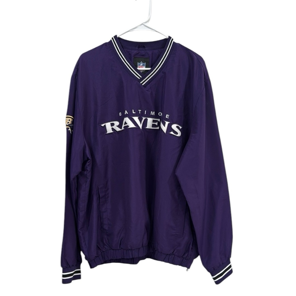 NFL Baltimore Ravens Purple Pullover Jacket with White Trim